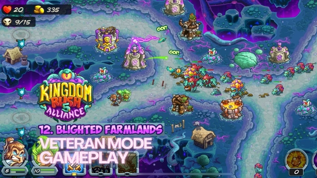 Kingdom Rush 5: Alliance | Stage 12 Blighted Farmlands | Veteran (3 stars) Gameplay Walkthrough