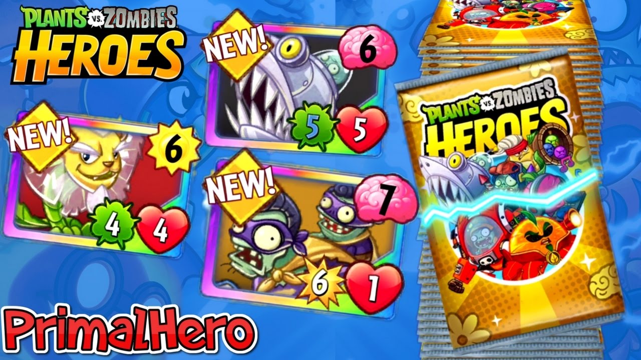 Plants vs Zombies Heroes Gameplay & Pack Opening | Top 10 Best Cards Primal Overview