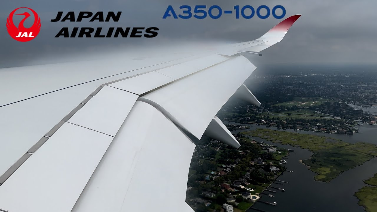 [4K]Firm Landing: JAL A350-1000 Arrival at New York JFK
