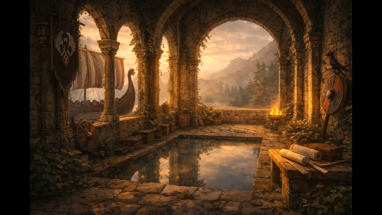 Viking Fjord Sanctuary 🔥 | Cozy Nordic Ambient (5s Breathing Loop, No Creatures)