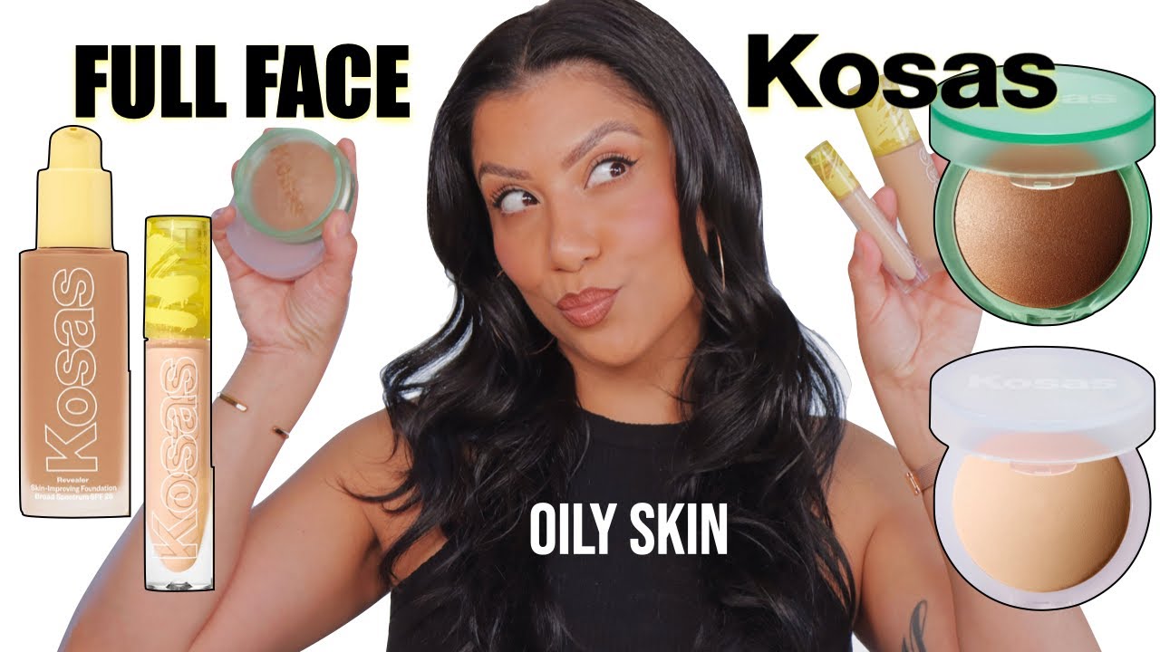 FULL FACE KOSAS COMPLEXION MAKEUP + WEAR TEST *oily skin* | MagdalineJanet