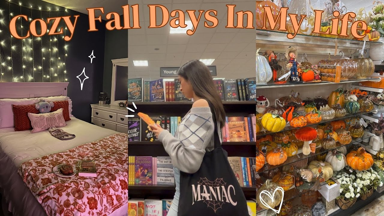 Cozy fall days in my life 🍂🧡 fall shopping, baking cinnamon rolls, decorating, & cozy reading nights