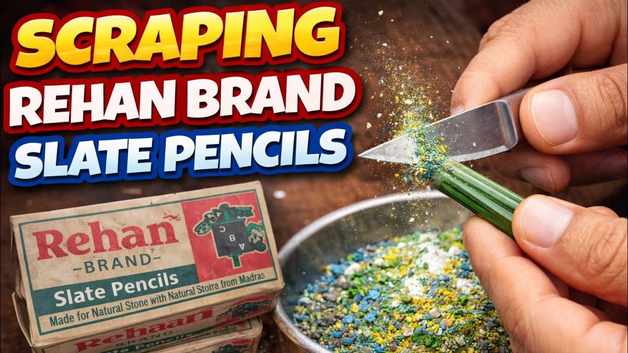 2 Box 🎁 rehan brand slate pencils scraping 🔪💥#asmr #satisfying #oddlysatisfying #sandmentcrushing 