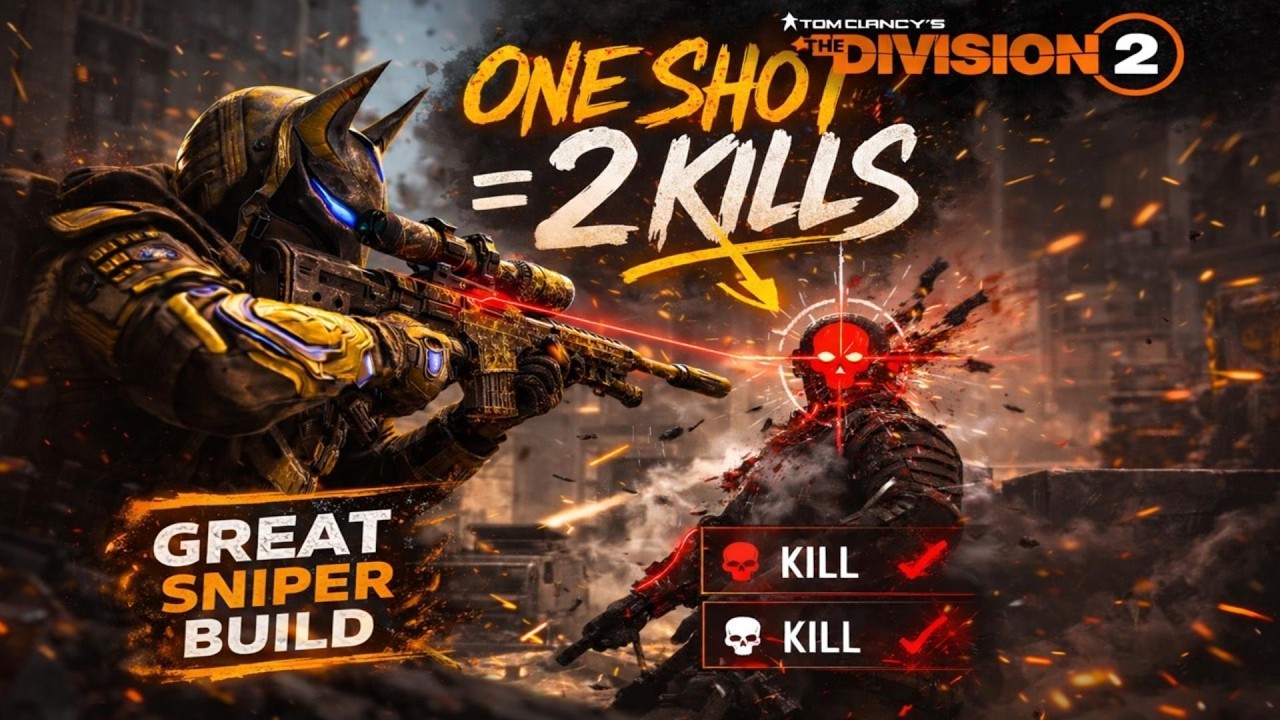 DIVISION 2: 1 SHOT; 2 KILLS! (SNIPER BUILD) #division2, #sniperbuild, #funbuild, #thedivision2game