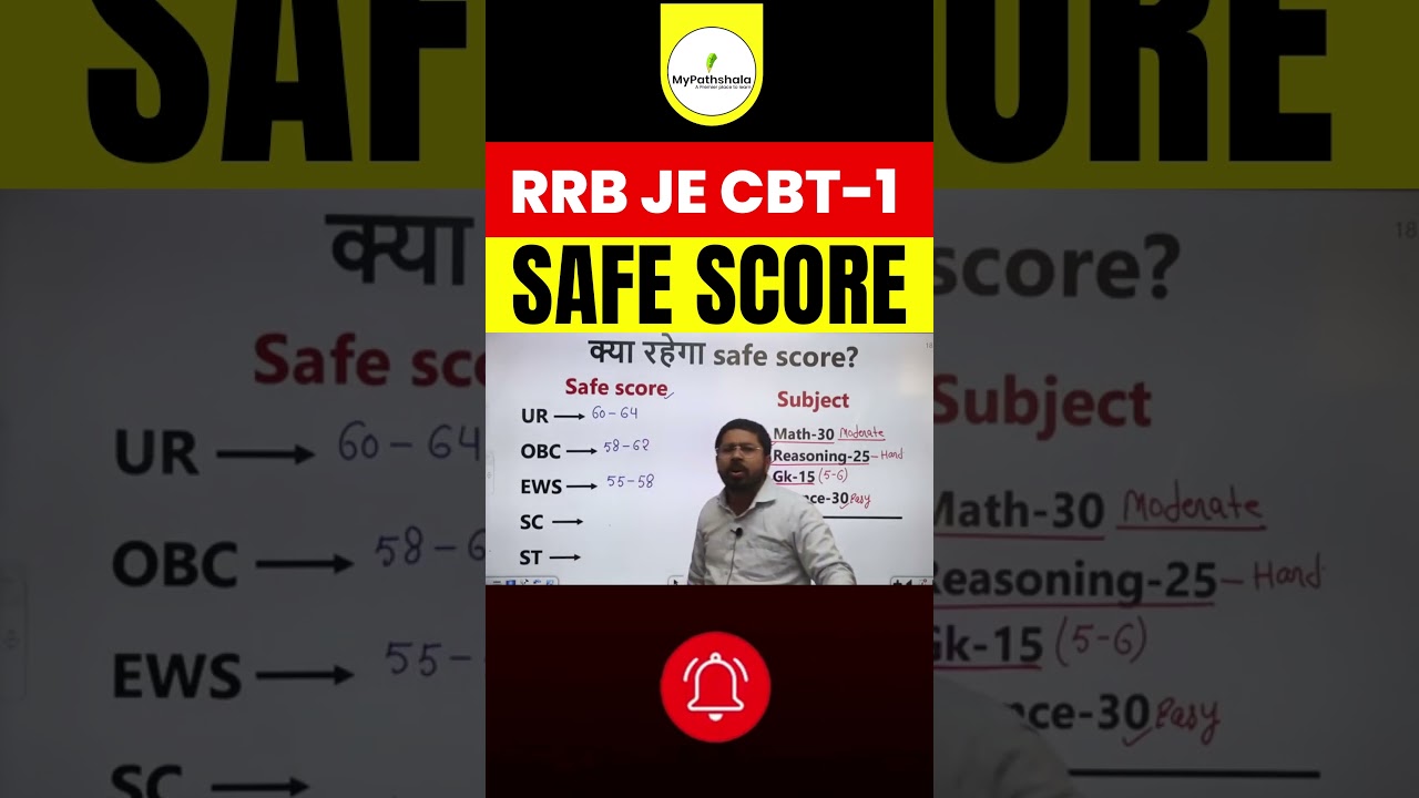 RRB JE 2024 CBT1 Cut Off Analysis! #rrbje #rrbje2024  #pathshala_railway_exam #railwayexam