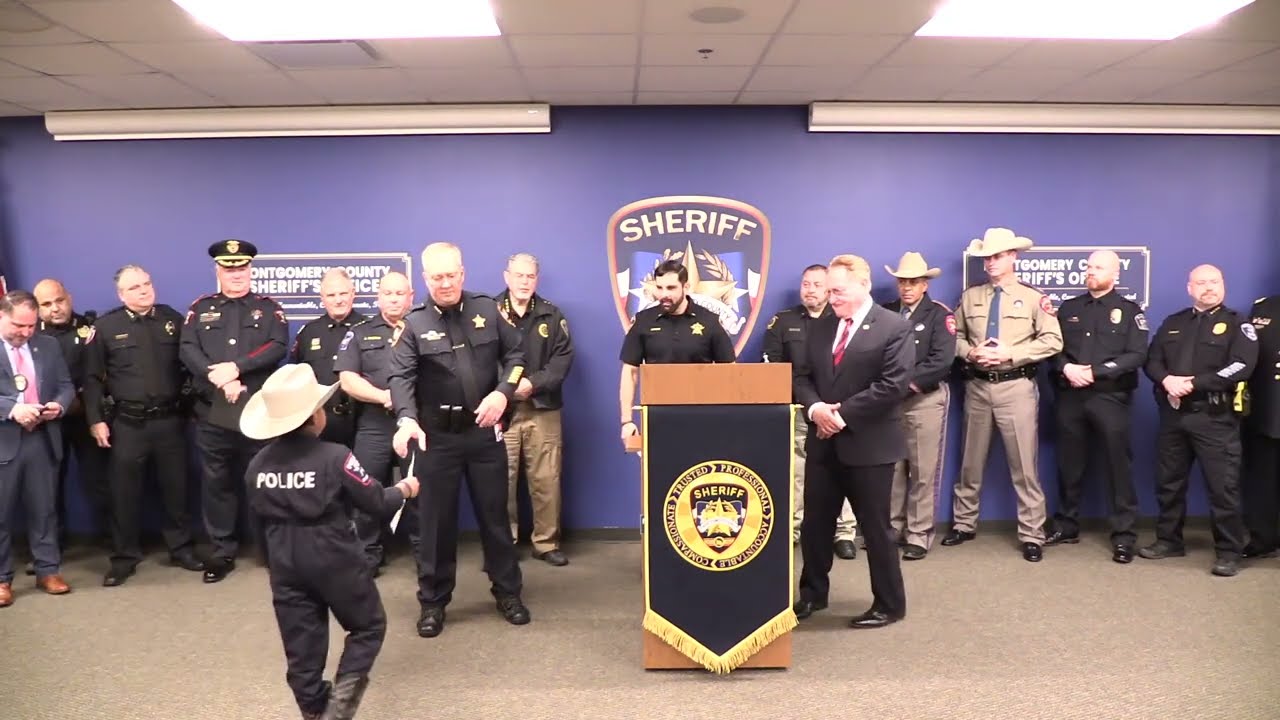 Montgomery County Law Enforcement swear in Devarjaye “DJ” Daniel as Honorary Law Enforcement Officer
