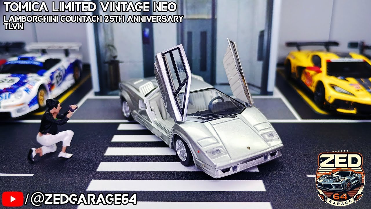 Tomica Limited Vintage Neo 1/64: Lamborghini Countach 25th Anniversary Silver - TLVN