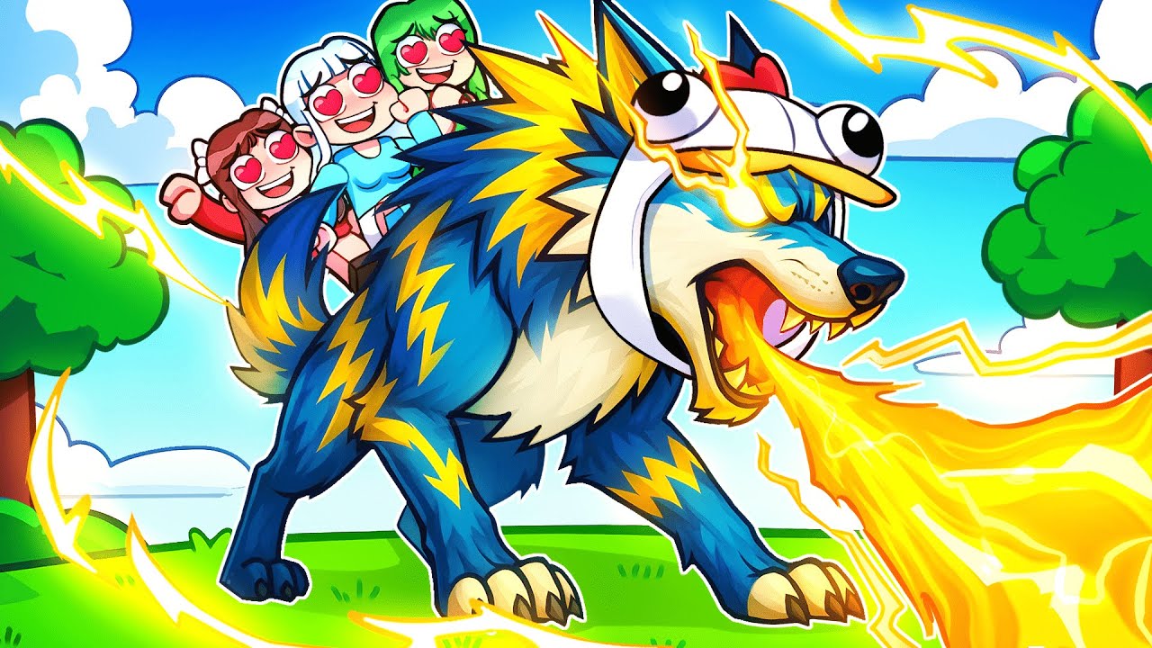 DRAGUER des FILLES avec le LOUP Thundrake sur Roblox Creatures of Sonaria !