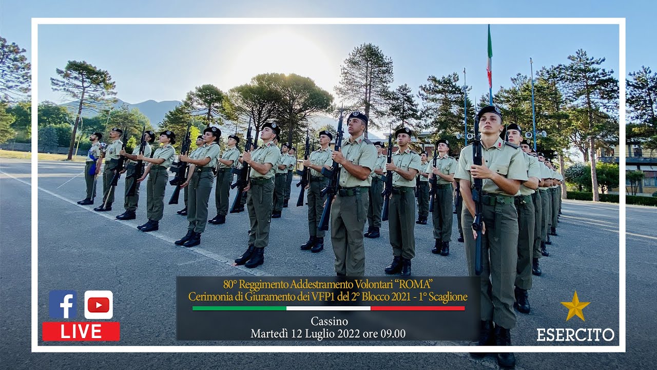 Giuramento dei Volontari in Ferma Prefissata di 1 anno del 2° Blocco 2021 - 1° Scaglione #Cassino