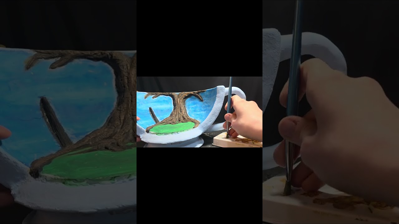 Painting the inside of my giant teacup!