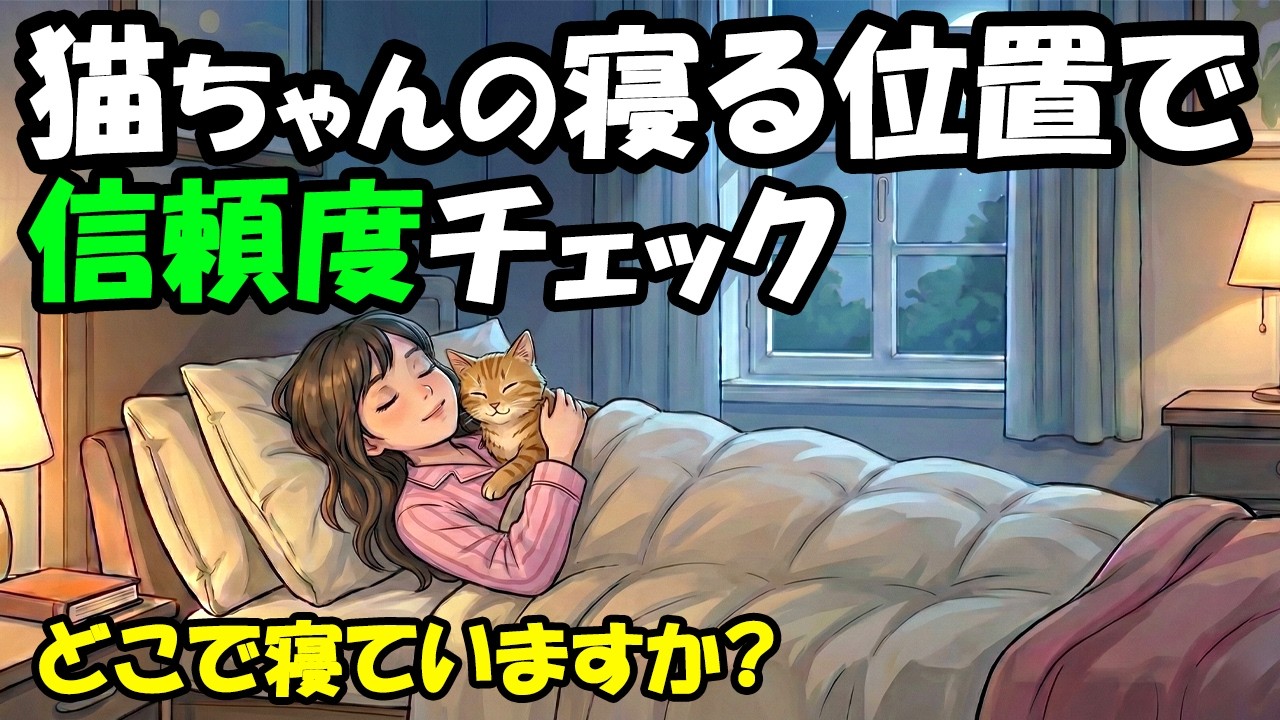 猫ちゃんの寝る位置で信頼度が分かります【一人解説】