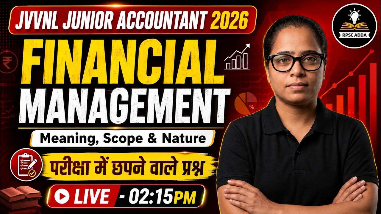 JVVNL Junior Accountant Classes 2026 | Introduction to Financial Management | Top MCQs | RPSC Adda