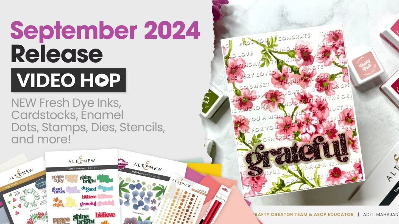 Altenew September 2024 Release Video Hop + Giveaway- Stencil Art Geraniums