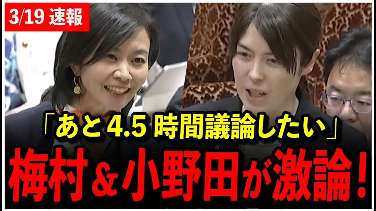 【3/19速報】「これは移民政策では？」梅村みずほ議員が正面から主張！小野田大臣も正面から答弁【梅村みずほ】