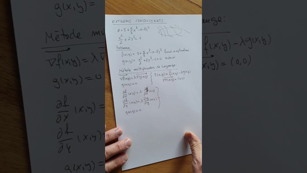 EXTREMS. Resoluci&oacute; d'un problema d'extrems condicionats.
