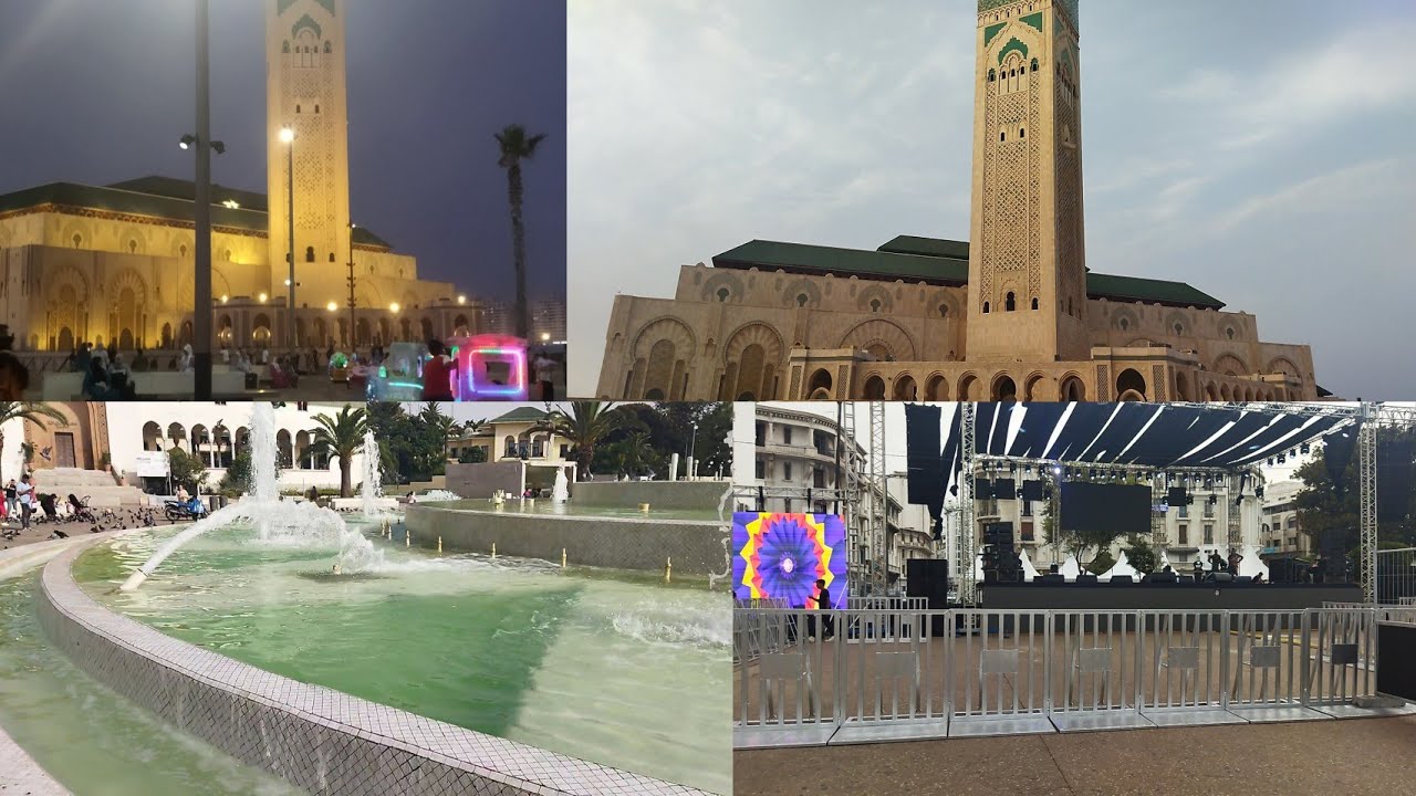 جولة في المدينة و جامع الحسن التاني ، و مناظر خلابة للبحر و الغروب 🌅،مع معلومات على المهرجان الجديد