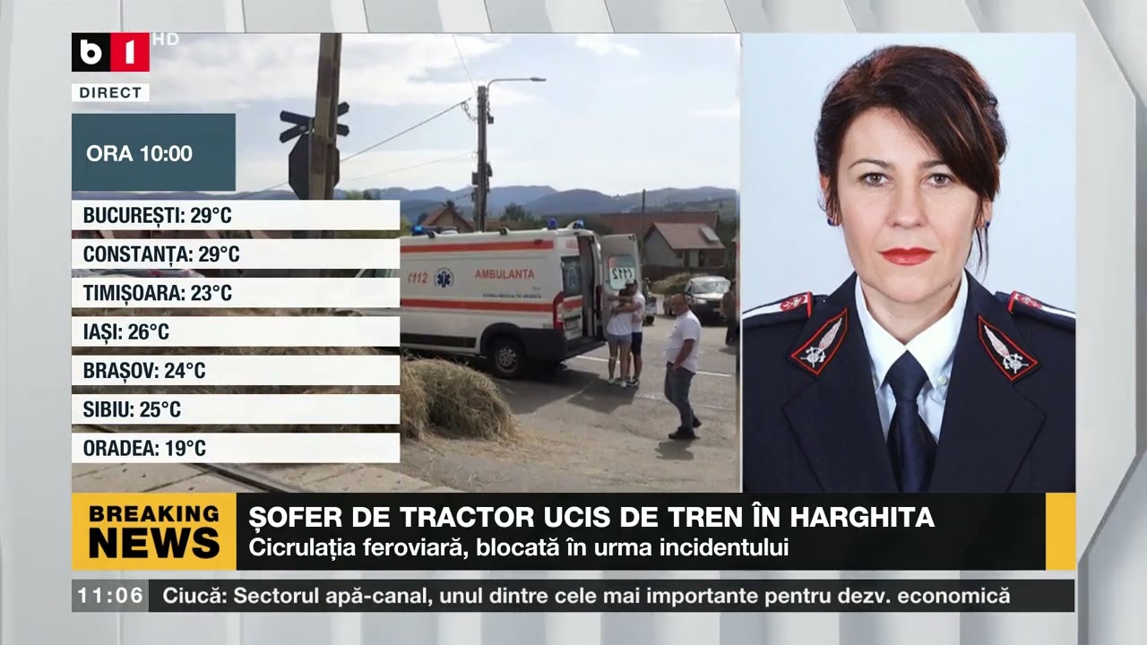 ȘOFER DE TRACTOR UCIS DE TREN ÎN HARGHITA_Știri B1_27 iulie 2022
