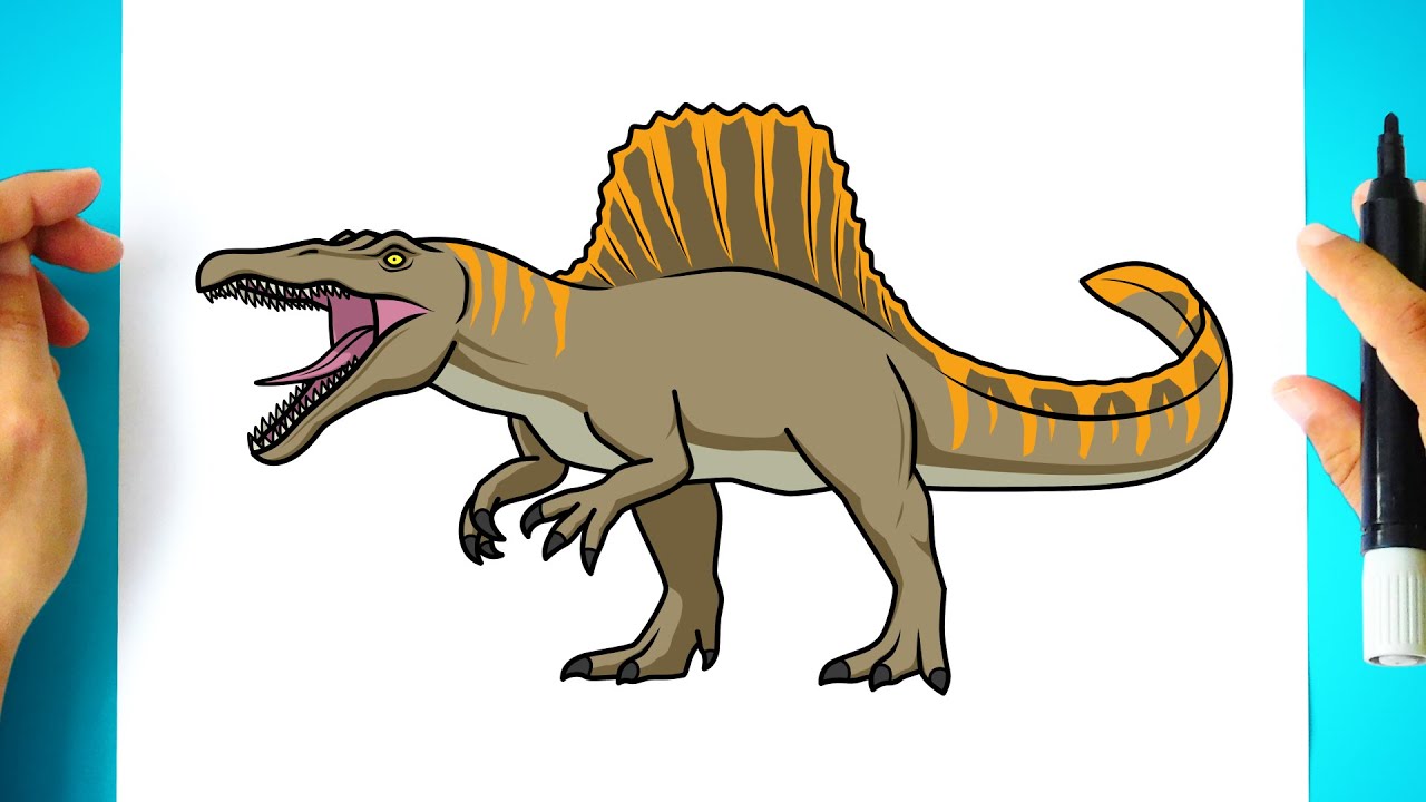Como DESENHAR o ESPINOSSAURO - Cómo DIBUJAR un ESPINOSAURIO - Jurassic World Rebirth