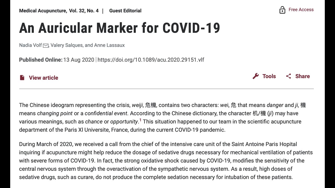 Ear acupuncture points for COVID-19