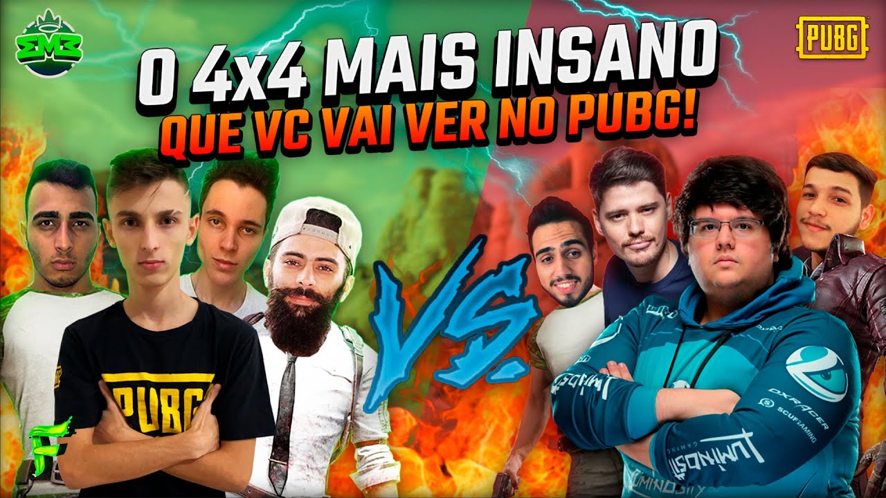 O 4x4 MAIS INSANO QUE VOCÊ VAI VER NO PUBG!! EM3 vs. Netenho, Tecnosh, F0rever e Thugfast
