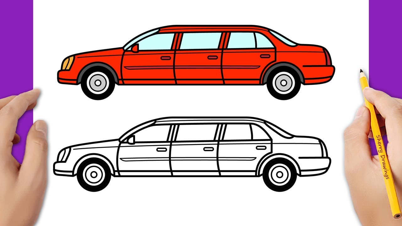 HOW TO DRAW A LIMOUSINE CAR EASY