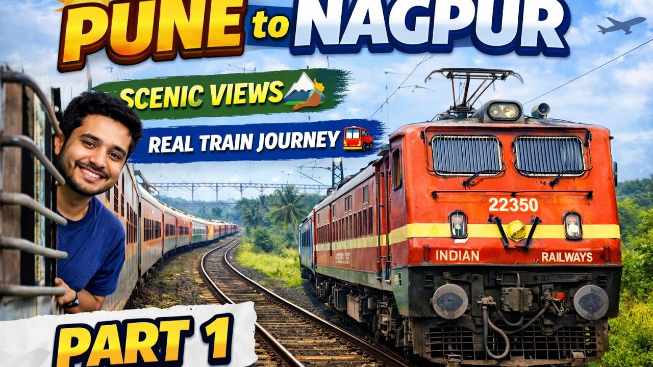 Pune to Nagpur Journey 🚆 | Part 1 | Scenic Rail Travel Through Mahartrain window viewashtra