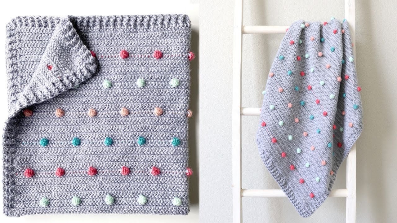Crochet Colorful Polka Dots Baby Blanket