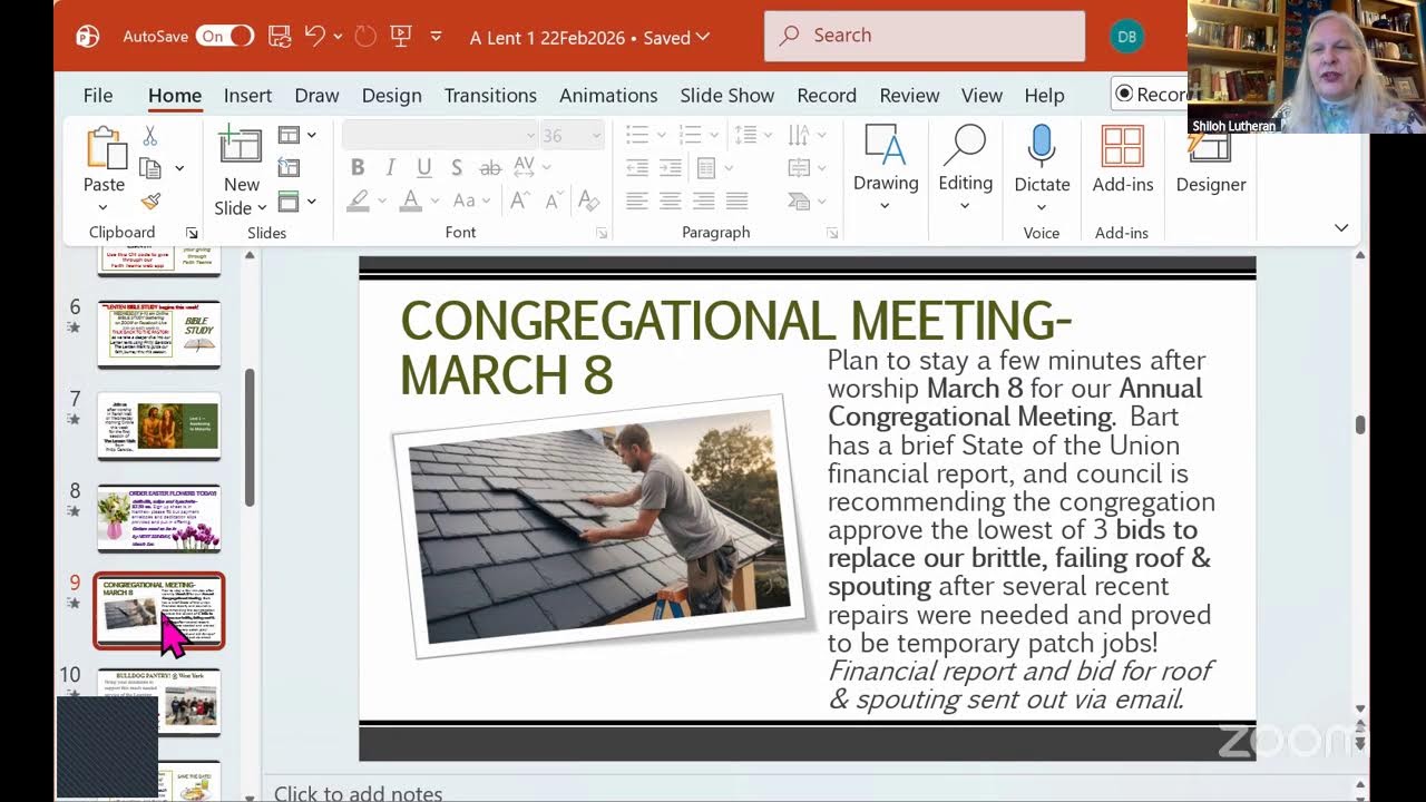 Shiloh Lutheran's Sunday Worship & Faith Formation Zoom Meeting
