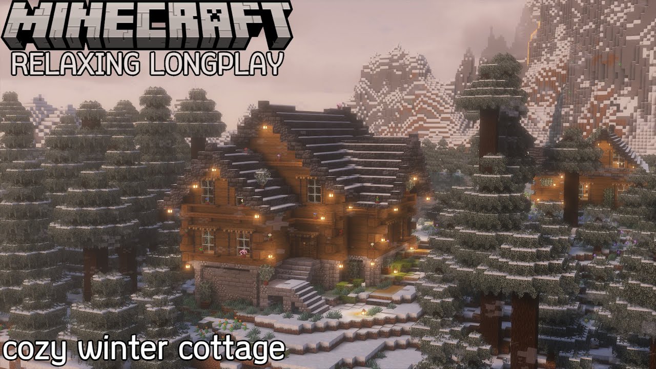 Snowfall Winter Cottage - Snowy Taiga - Minecraft Relaxing Longplay (No Commentary) (#14)