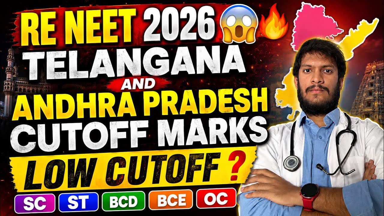 😱 RE NEET 2026 LOW CUTOFF? 🔥 Telangana & Andhra Pradesh Expected Cutoff Marks | SC ST  #reneet2026 