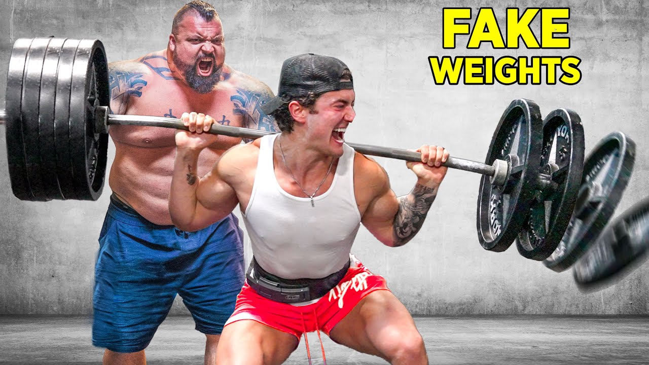 Pranking The Worlds Strongest Man W/ FAKE Weights!