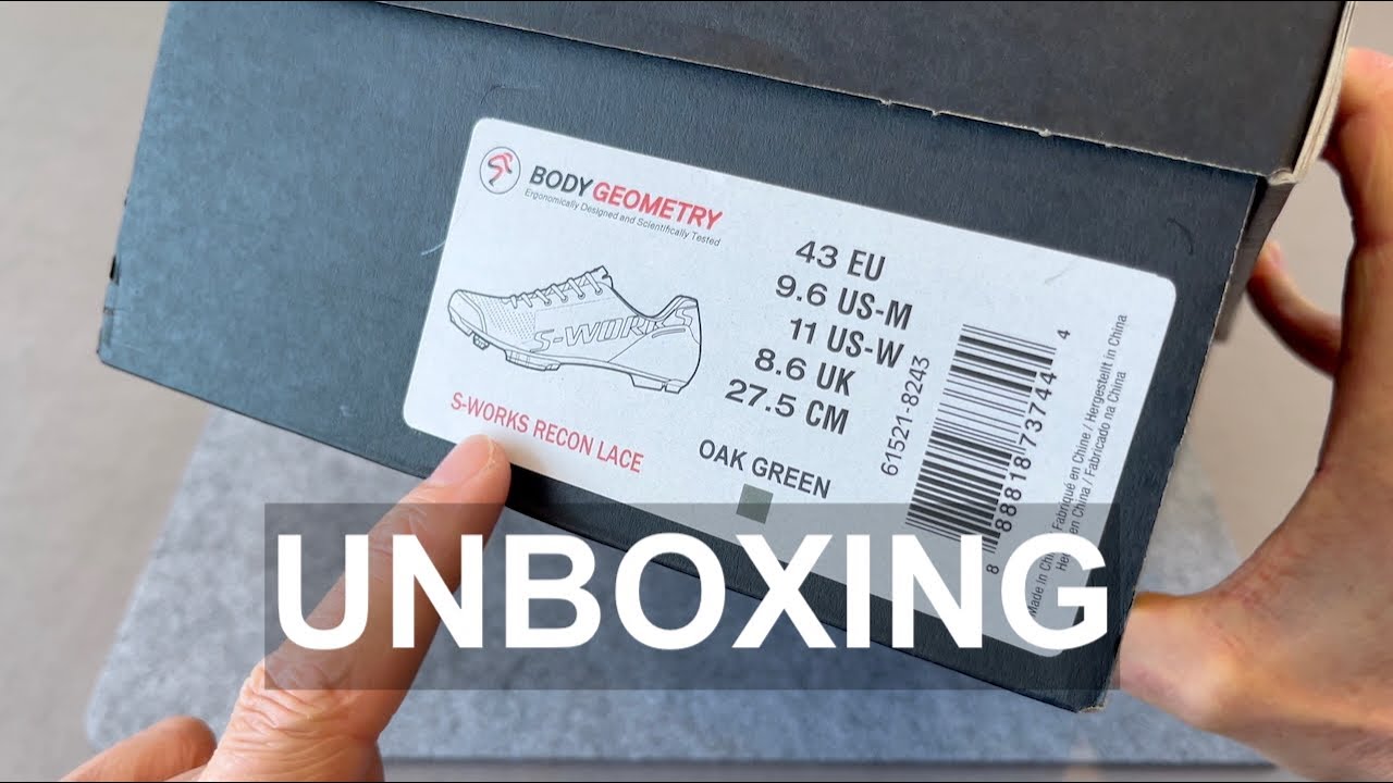 Specialized S-Works Recon Lace Gravel Shoes (Oak Green, 43), Unboxing (4K)