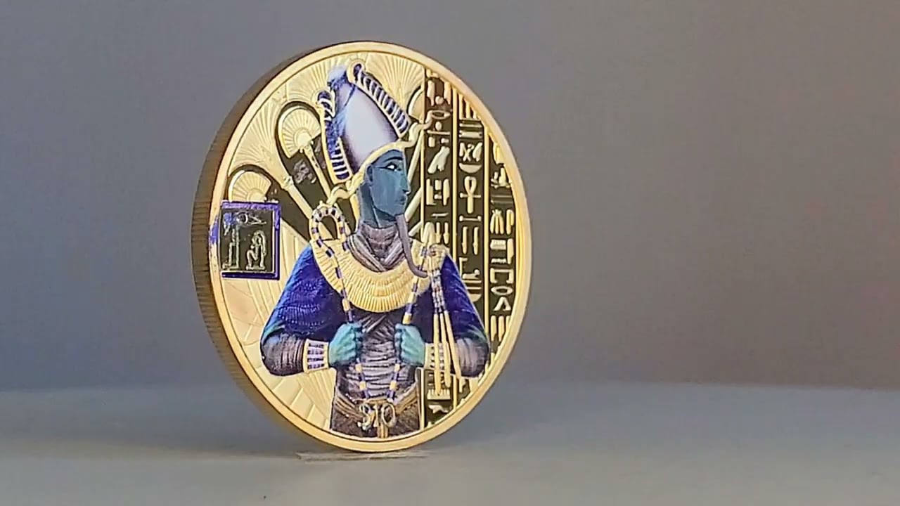 Pobjoy Mint : 10 dollars silver proof goldclad: Egyptian Gods Series: God Osiris 2023 Sierra Leone