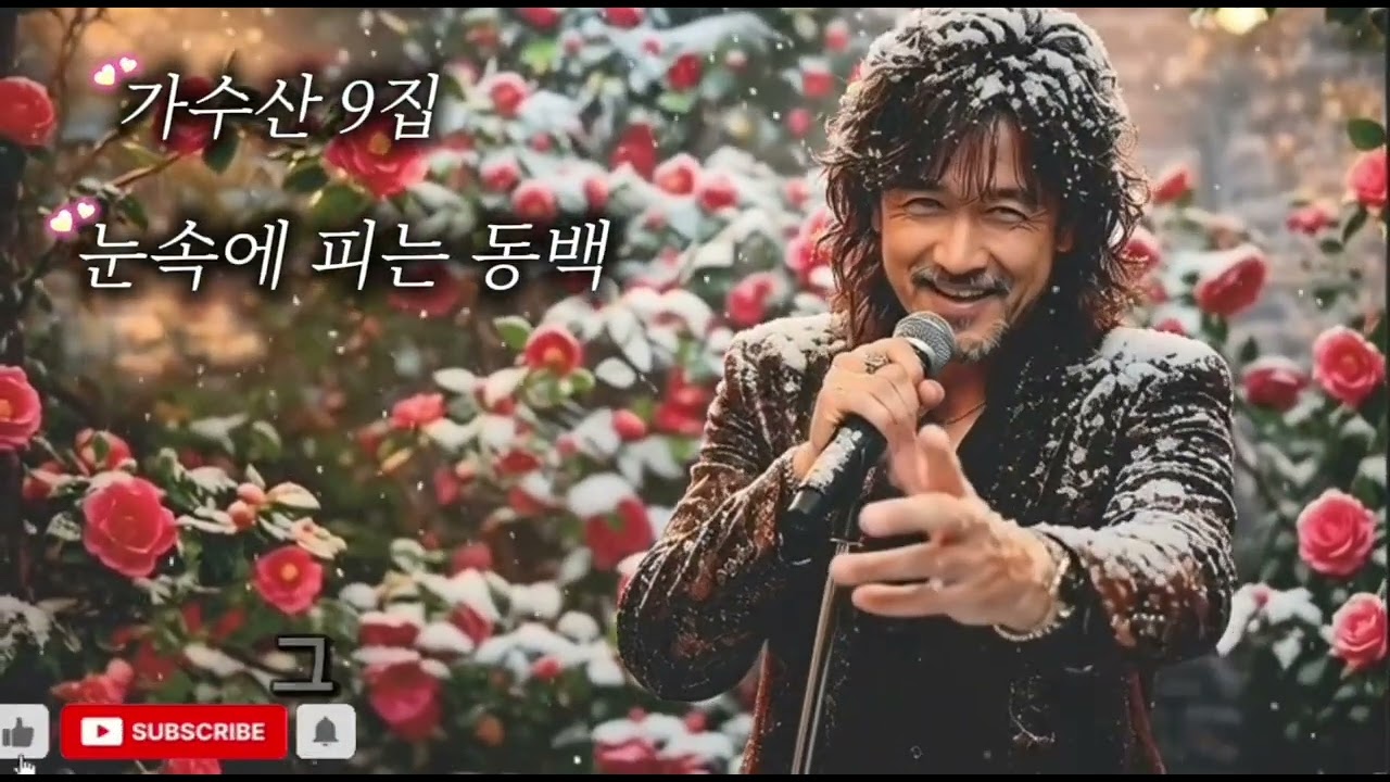 🌸가수산9집 🎵눈속에 피는 동백 한시간 연속듣기 | 깊은 저음 트로트