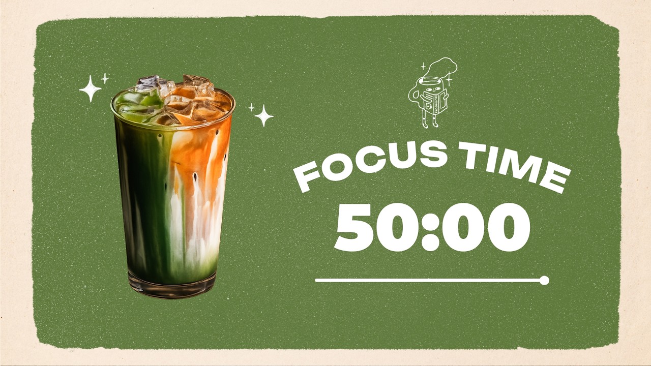 🍹 Study with Me | Hafl Hafl Matcha Latte | 50/10 Timer | Chill Lo-fi 🎶 | 4 Hour Focus Session