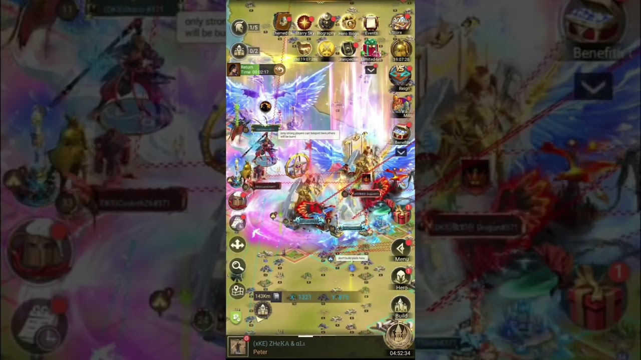 Rise of Castles | X21 Eden:Bounty | Map 900051 | DKS Vs D1E | First big fight of DKS and D1E