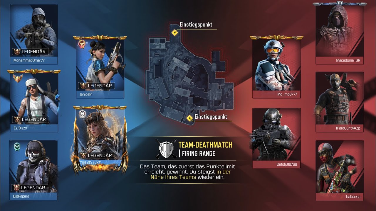 ✨💯✨Call of Duty mobile „Firing Range “ Team Deathmatch, ✨🥈2.nd✨💥LEGENDÄRY💥🌟 Season 6/USS 9