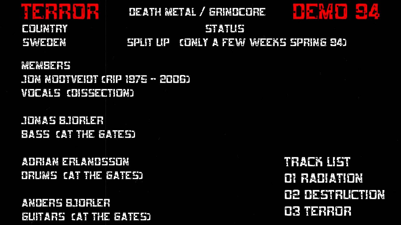 Terror - Demo 94  HD (Dissection / At The Gates Members Project )