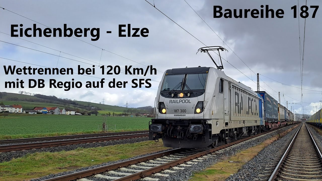 Lokomotion Führerstandsmitfahrt von Eichenberg nach Elze, Wettrennen zwischen DB Regio und Güterzug!