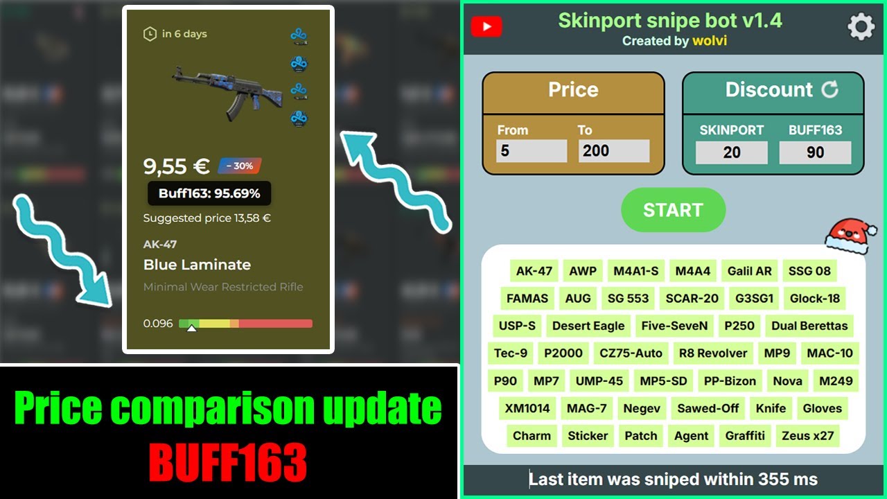 Skinport Snipe Bot v1.4 &ndash; Now with Buff163 Price Comparison