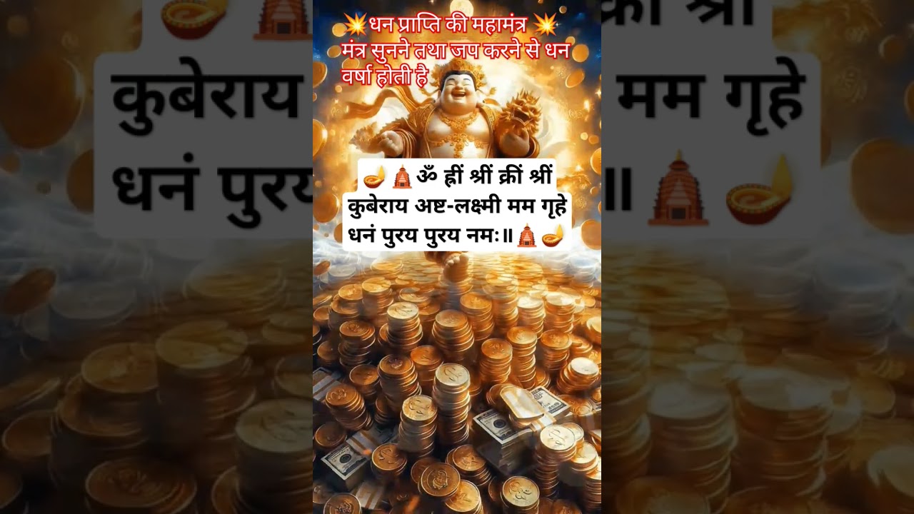 Kubera Lakshmi Maha Mantra ✨🪷✨Kubera Aasta Lakshmi Mantra 🌷 Mantra for attaining wealth #dhan #lakshmi