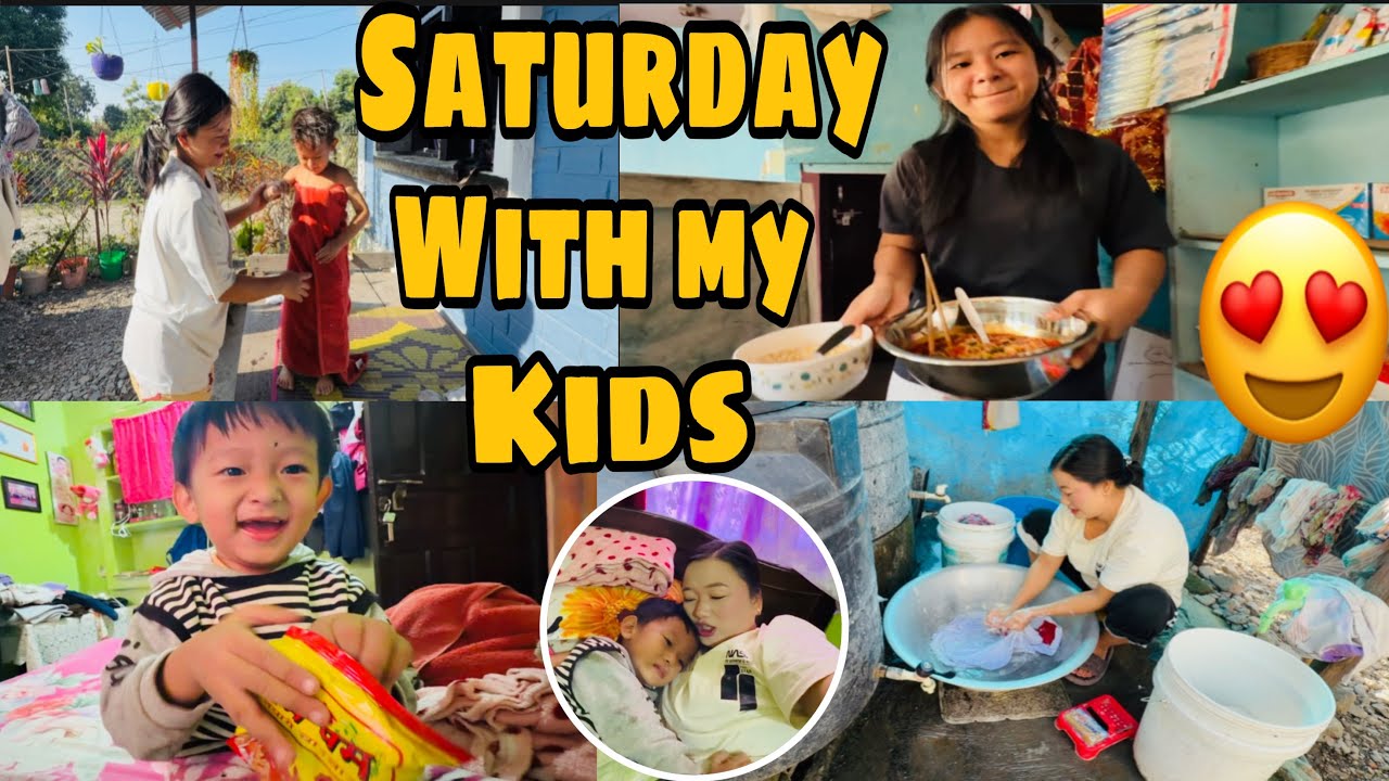 HAPPY SATURDAY WITH MY KIDS🥰// XORI MADE A 2pm SPICY NOODLES 🥵// Chamling_Samita Vlog❤️