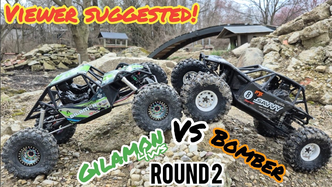 Axial Gilamon 4ws vs. Bomber round 2. Changes to bomber are a big improvement! Crawler County tested