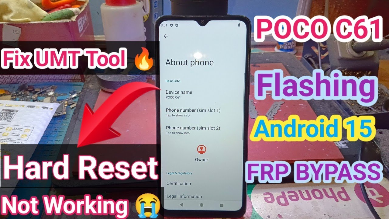 POCO C61 Hard Reset Not Working Solution | POCO C61 FRP BYPASS Android 15 UMT Tool 