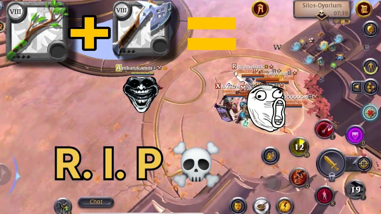 2vs7... Wiped out on a gold chest || Albion Online || Great nature and Battle Axe. #albionrussian