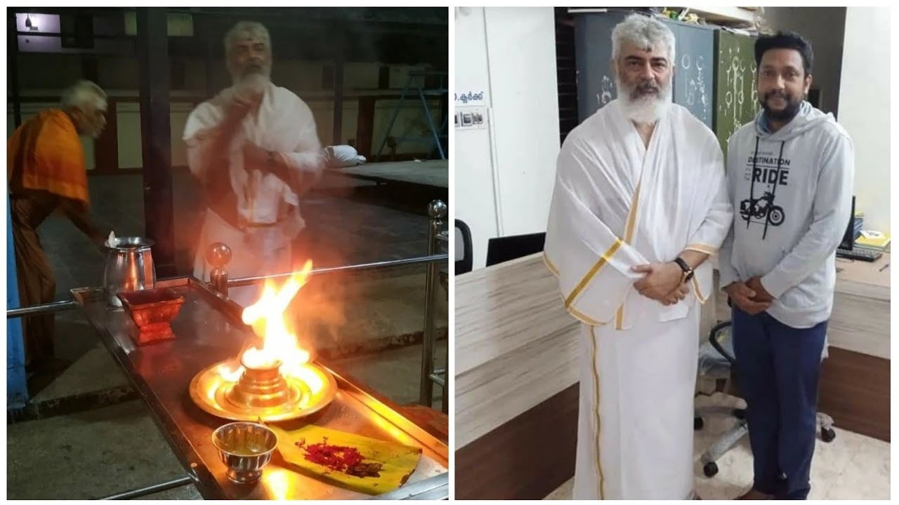 Thala Ajithkumar visit to kuruvayur temple in kerala | Ajith mass look | AK61 latest viral pic😍