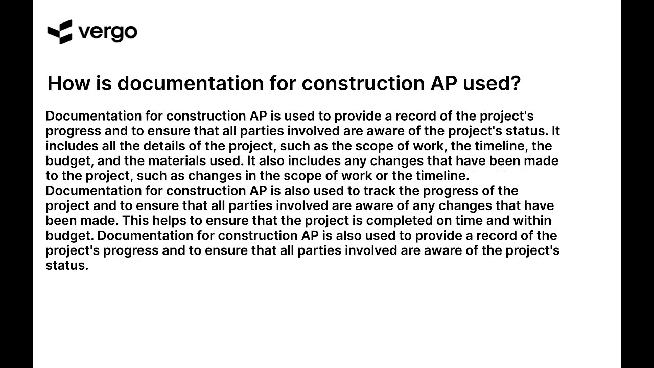 Construction AP Documentation Explained