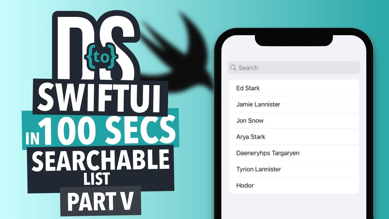 SwiftUI Basics: Searchable List in 100 Seconds Part V