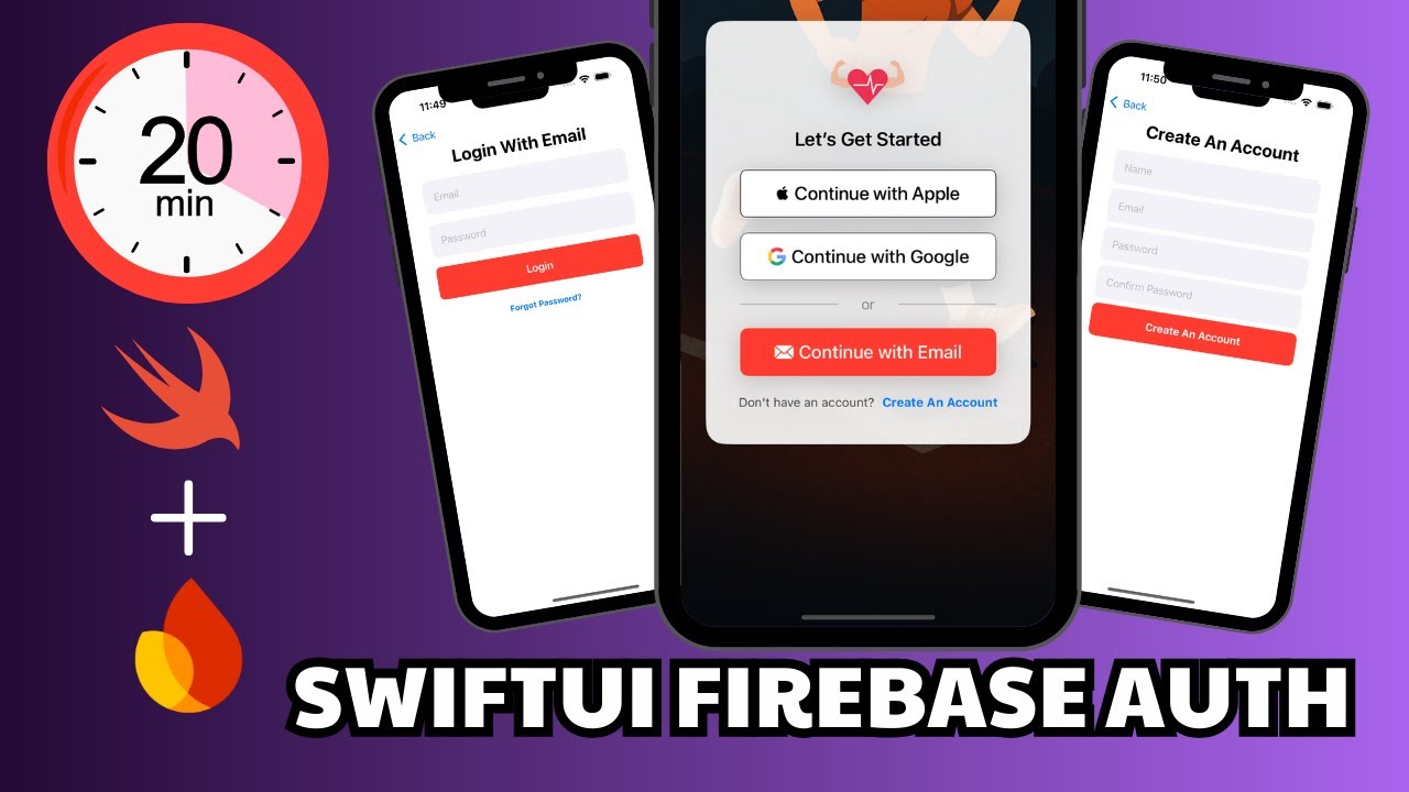 SwiftUI Firebase Auth – Email, Apple, Google Login (MVVM + Full Code)