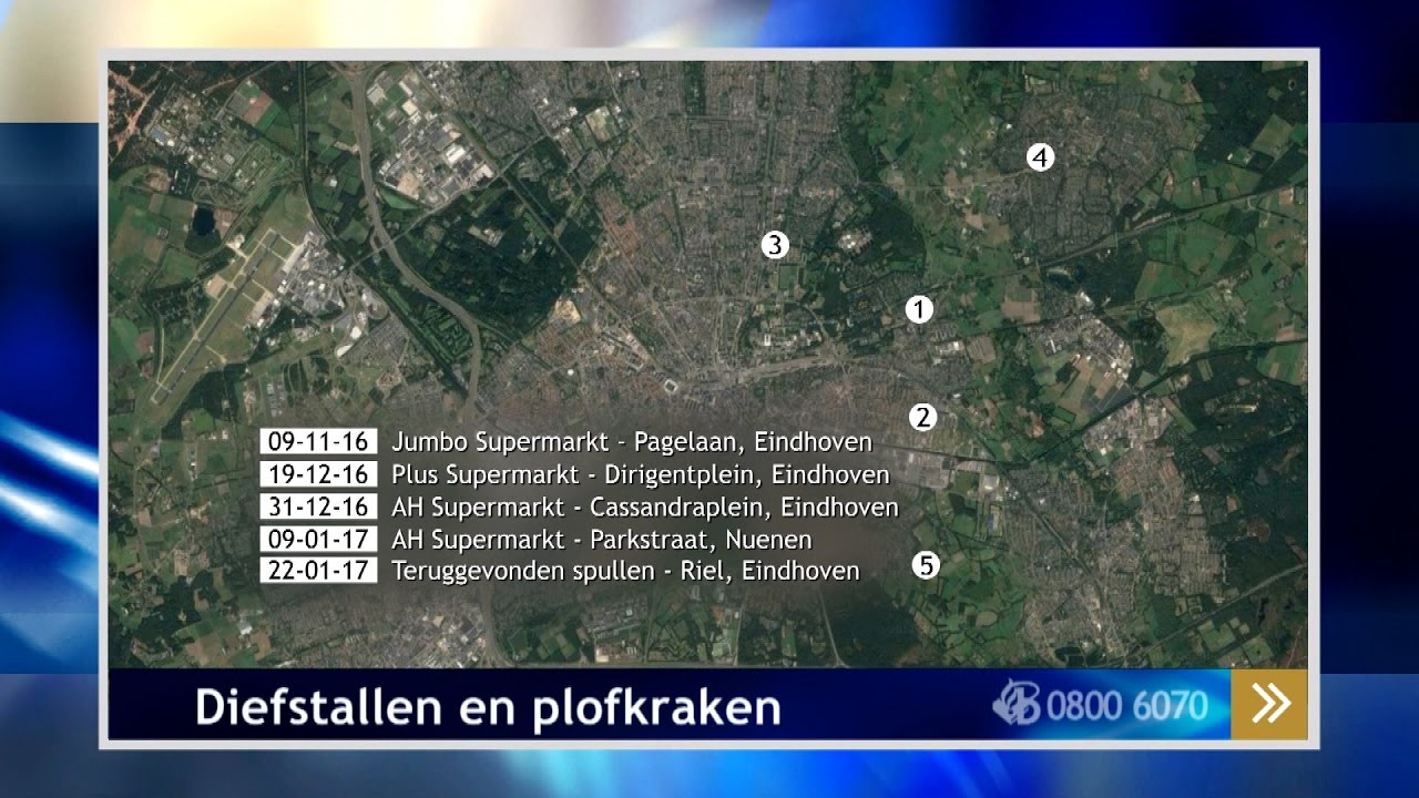 Reeks overvallen en plofkraken omgeving Eindhoven
